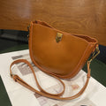 New Genuine Leather Saddle Bag, Versatile Commuter Women's Bag, Single Shoulder And Crossbody, Top-grain Cowhide, Simple