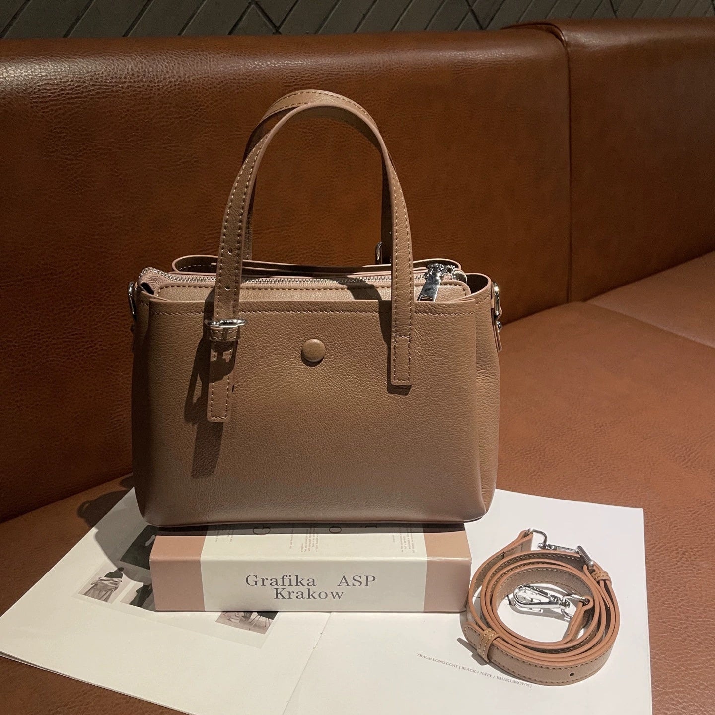 New Cross-Border Genuine Leather Handbag For Women, High-End Feeling Shoulder And Crossbody Bag, Commuter Large-Capacity