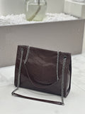 Cross-border Genuine Leather Women's Bag, First Layer Oil Wax Leather, Single Shoulder Underarm Bag, Large Capacity Tote