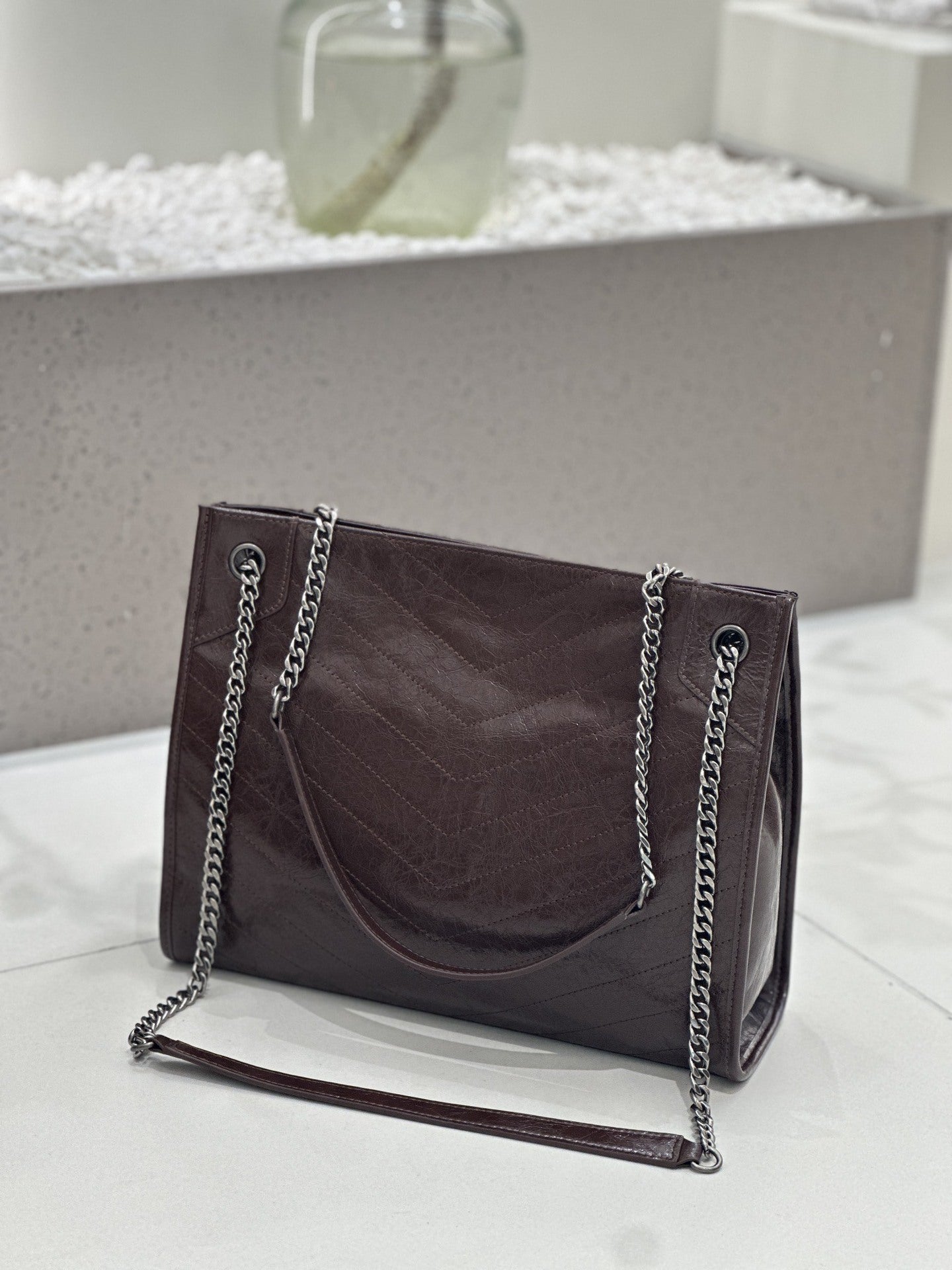 Cross-border Genuine Leather Women's Bag, First Layer Oil Wax Leather, Single Shoulder Underarm Bag, Large Capacity Tote