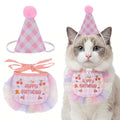 Cat Princess Costume Cat Tutu Dresses Kitte Birthday Hat Scarf Set Clothes Dog Outfit For Small Pet Birthday Party Hallo