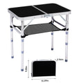 2ft Adjustable Height Foldable Outdoor Side Table Lightweight Aluminum Picnic Beach Desk