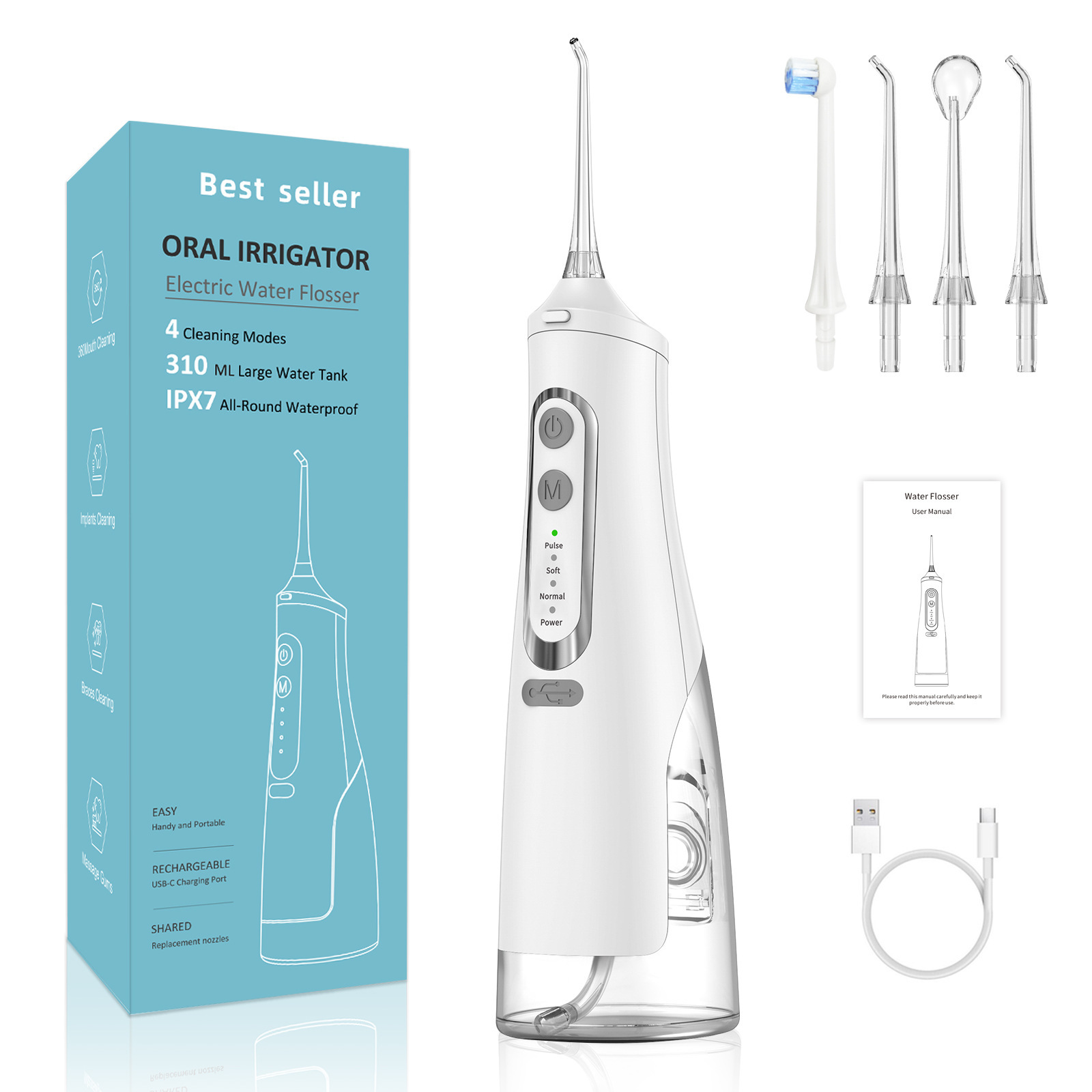Portable Electric Water Flosser, Special Orthodontic Dental Cleaner For Cleaning Teeth And Gaps, Smart Teeth Washing Too