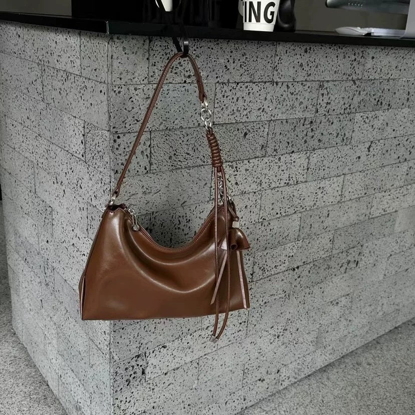 Cross-border Korean-style Niche Design Tote Bag, Top Layer Genuine Leather, Large Capacity, New Fashion Women's Shoulder