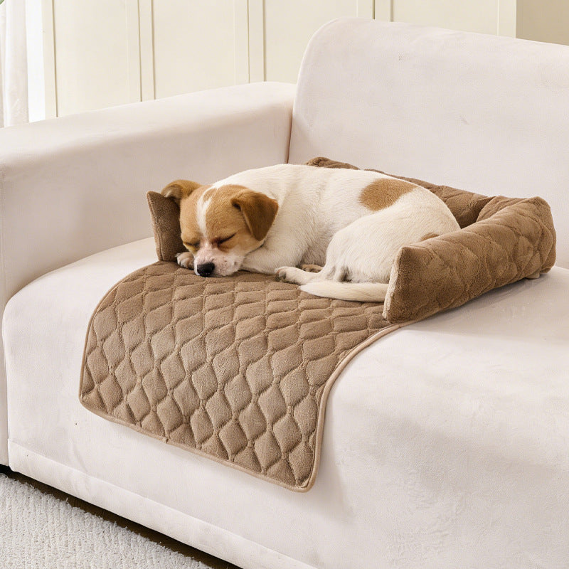 Sofa-style Calming Dog Bed, Durable Suede Pet Sofa Bed, Waterproof Sofa Cushion Pet Bed, Sofa Protection Pad Suitable Fo