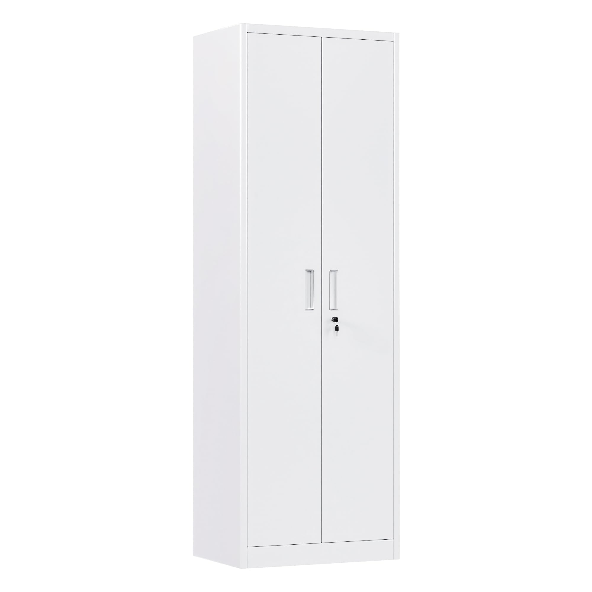 Narrow Metal Garage Storage Cabinet, Lockable Narrow Steel Storage Cabinet With 4 Adjustable Shelves For Garage, Office, Home, Assembly Requ