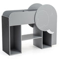 Montessori Bookshelf With Elephant Shape 3-Tier Toddler Toy Storage Organizer With 3-row Abacus Toy And Chalkboard
