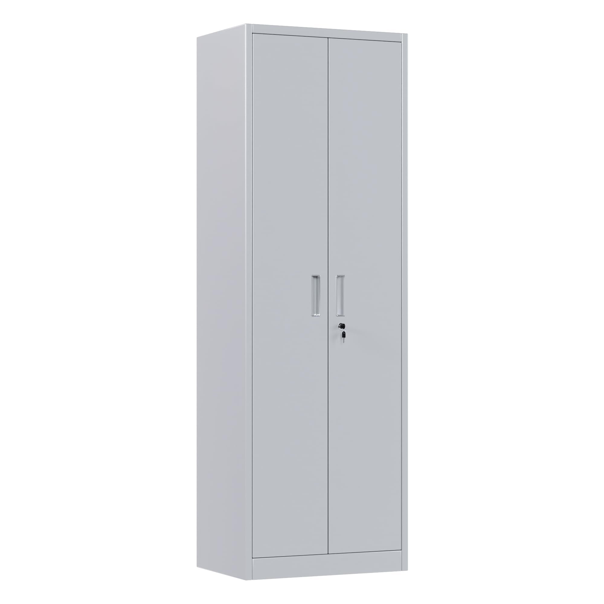 Metal Narrow Garage Storage Cabinet, Lockable Narrow Steel Storage Cabinet With 4 Adjustable Shelves For Garage, Office, Home, Assembly Requ