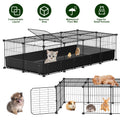 47x24x12IN Guinea Pig Cage Small Animal Playpen DIY Metal Pet Enclosure With 20 Panels Waterproof Floor Mat For Hedgehogs Chickens Ducklings