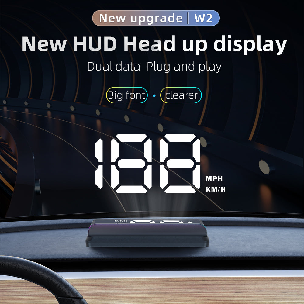 Car HUD Speedometer Windshield Projector With Sun Visor, Digital GPS Speed Display, USB Plug Play, Auto Brightness, Clea