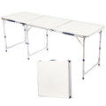 6ft 180-60cm Aluminum Alloy Folding Table Portable Foldable Desk For Camping Picnic BBQ Home Party