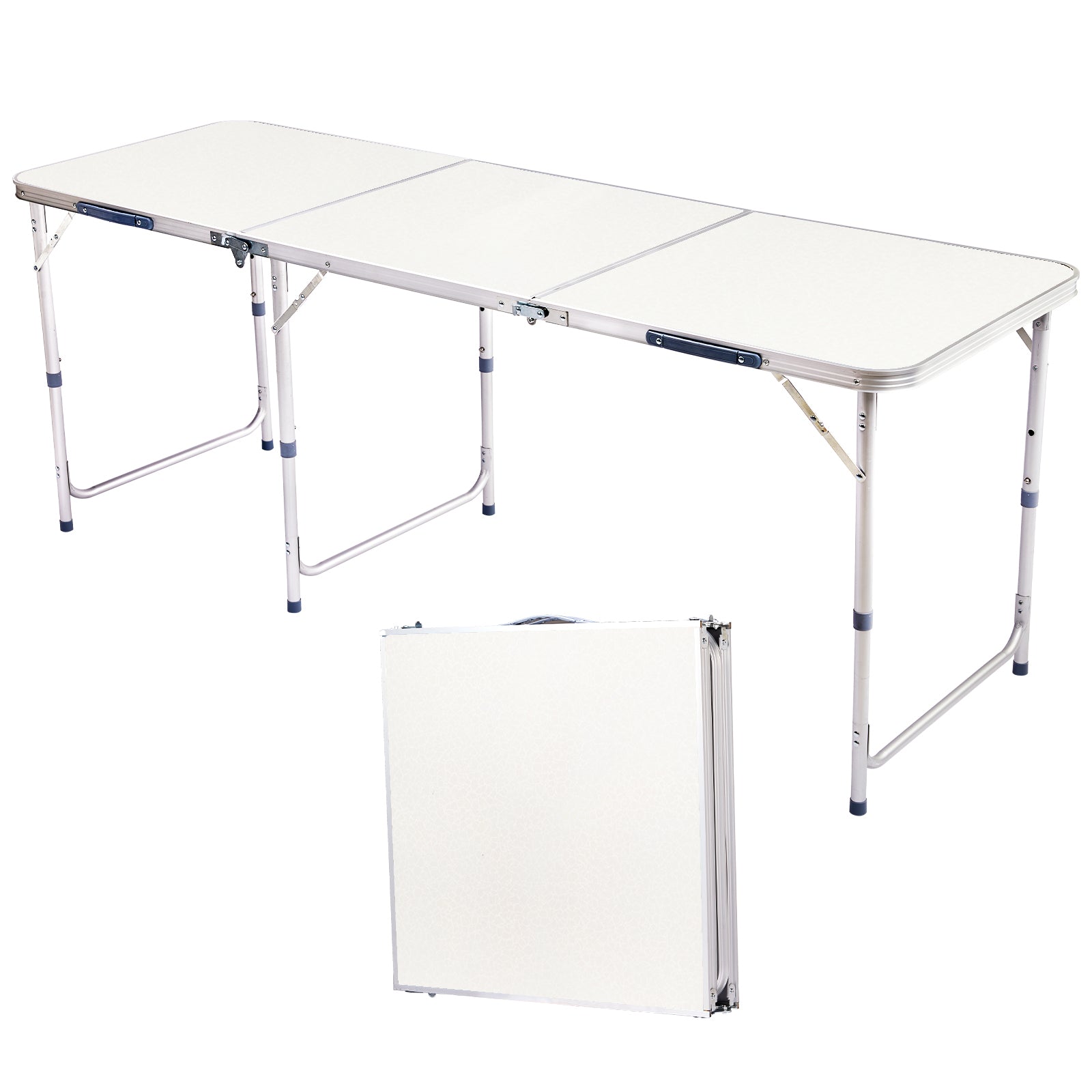 6ft 180-60cm Aluminum Alloy Folding Table Portable Foldable Desk For Camping Picnic BBQ Home Party