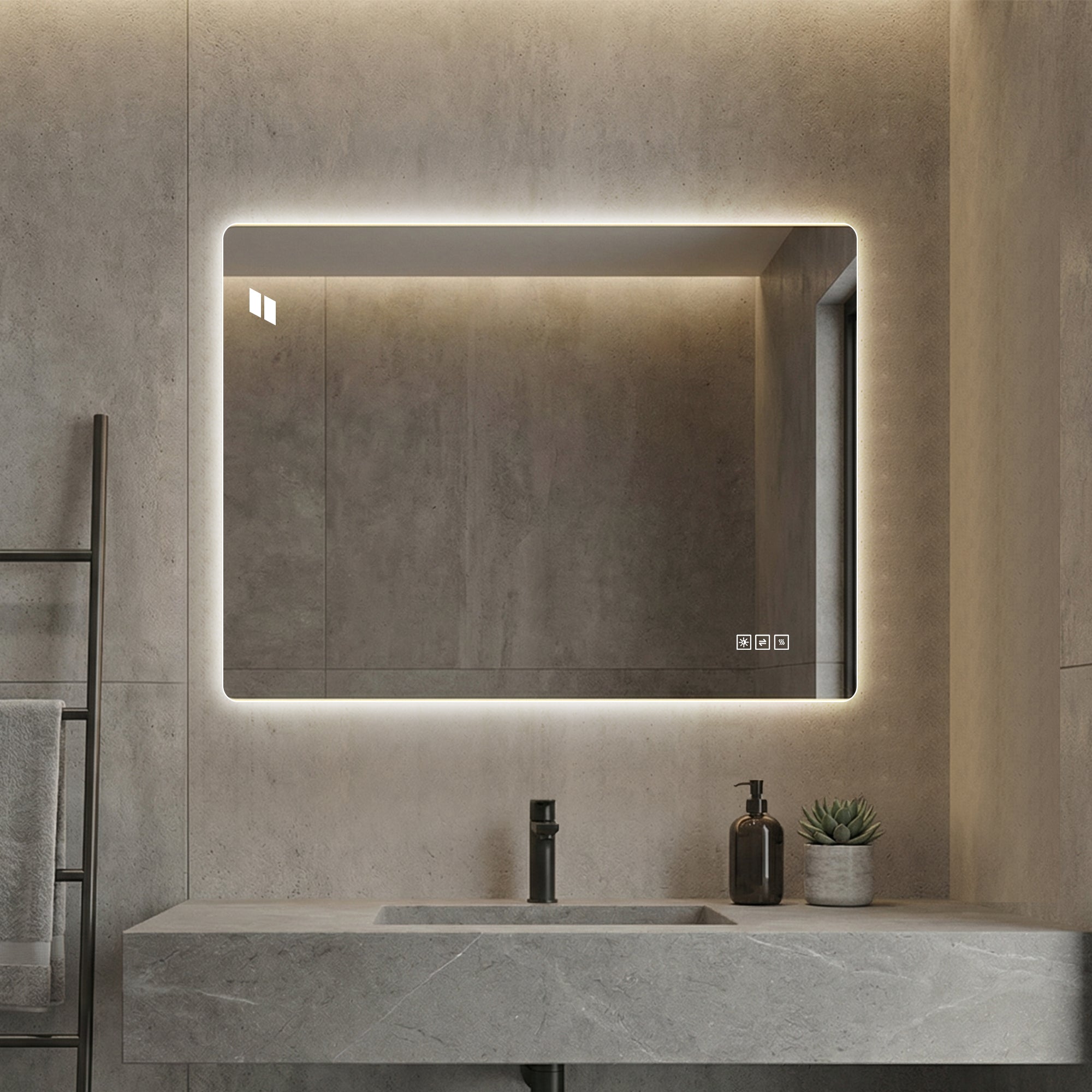 24x32 Inch Bathroom Mirror With Led Lights Front And Backlit, Anti-Fog Lighted Vanity Mirrors For Wall Mounted, 3 Colors And 5 Level Dimmabl