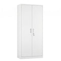 Metal Garage Storage Cabinet, Lockable Steel Storage Cabinet With 4 Adjustable Shelves For Garage, Office, Home, Assembly Required, White