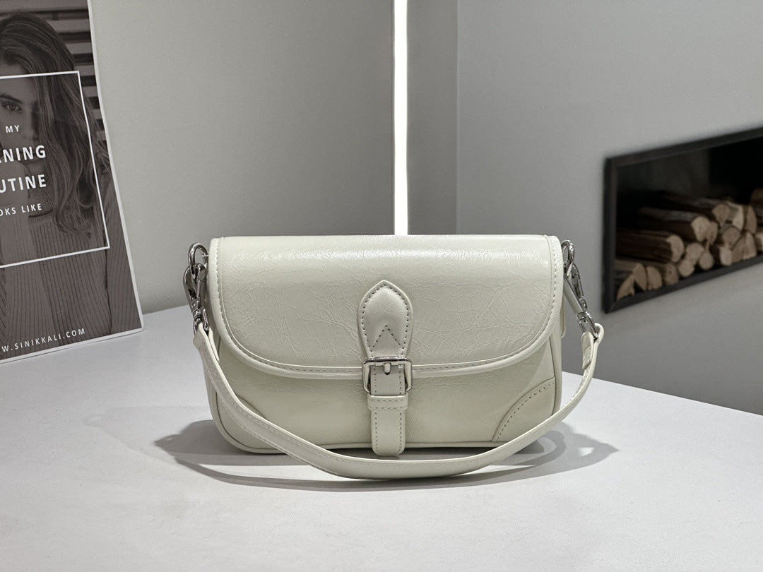 Badi Top-layer Cowhide Saddle Bag For Women 2026 New Genuine Leather Crossbody Bag, Urban Simple Small Phone Shoulder Ba