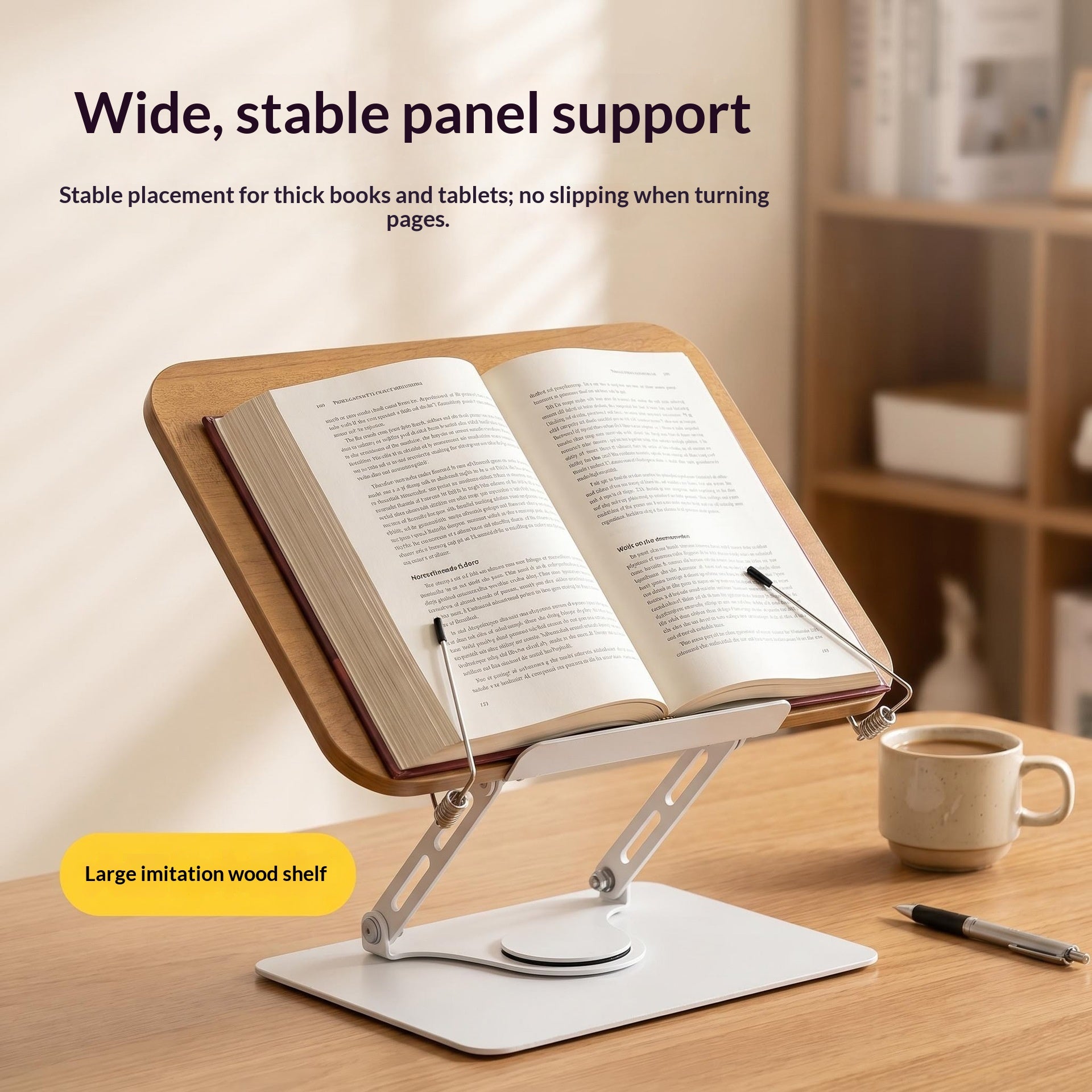 360 Rotating Desktop Book Stand Tablet Holder Adjustable Reading Rest For Books, IPad Tablets, Perfect For Students