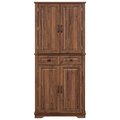 71inch Tall Kitchen Pantry Cabinet With 3 Pull Out Cabinet Organizers, Farmhouse Embossed Texture Storage Cabinet With 6 Door Shelves, 2 Dra