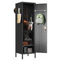 SUPEER 1 Door Metal Storage Lockers With Handle And Hanging Rod,Metal Locker For Employees With Pegboard And Hooks For Home,Office,Gym, Scho