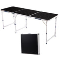 6ft 180-60cm Aluminum Alloy 3-Fold Portable Folding Table, Adjustable Height Outdoor Camping Picnic Dining Desk
