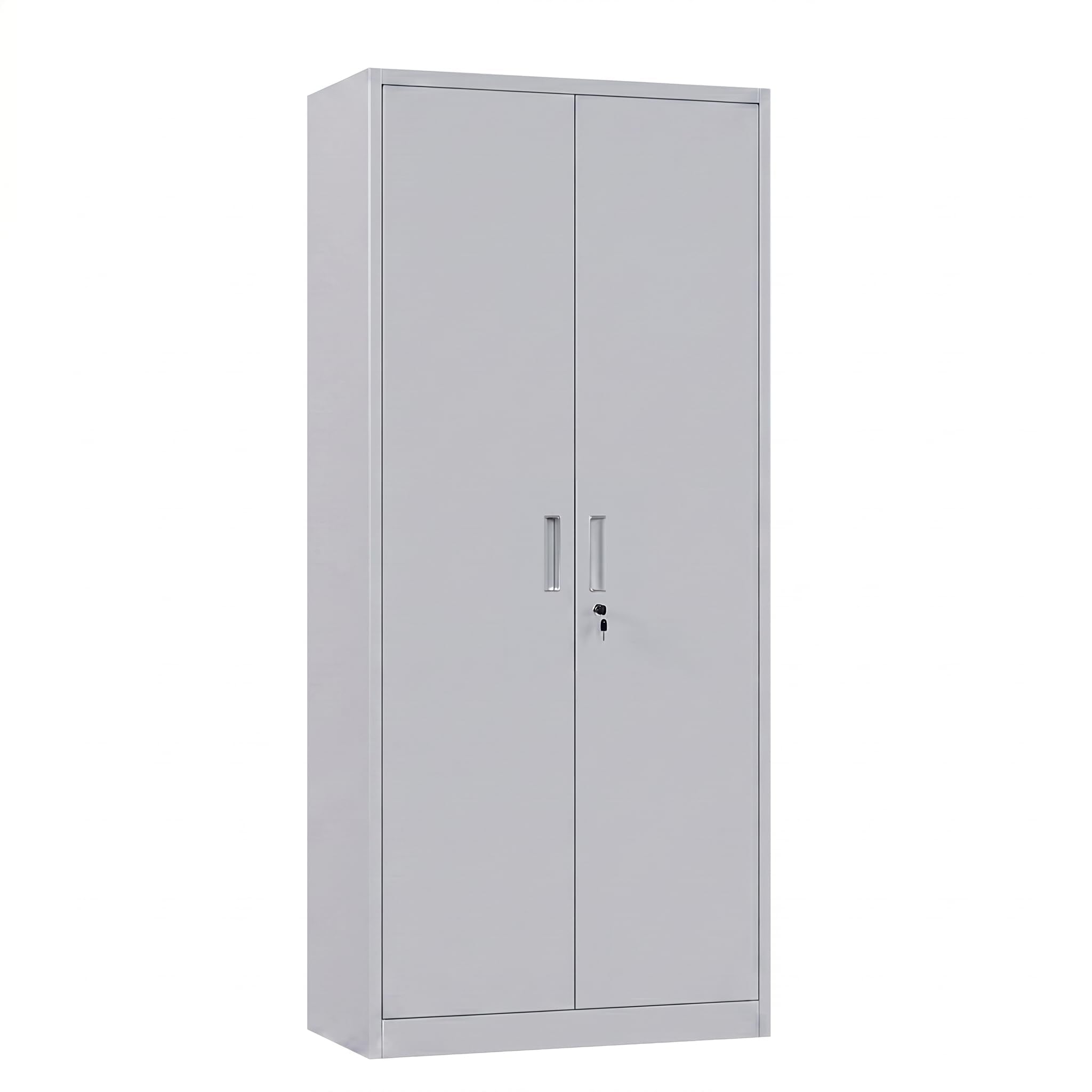 Metal Garage Storage Cabinet, Lockable Steel Storage Cabinet With 4 Adjustable Shelves For Garage, Office, Home, Assembly Required, Gray