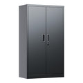 Metal Garage Storage Cabinet, Lockable Steel Storage Cabinet With 3 Adjustable Shelves For Garage, Office, Home, Assembly Required, Black