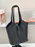 Minimalist High-end Style Basket Bag, New Autumn And Winter Genuine Leather Women's Bag, Roomy Shoulder Bucket Bag For C