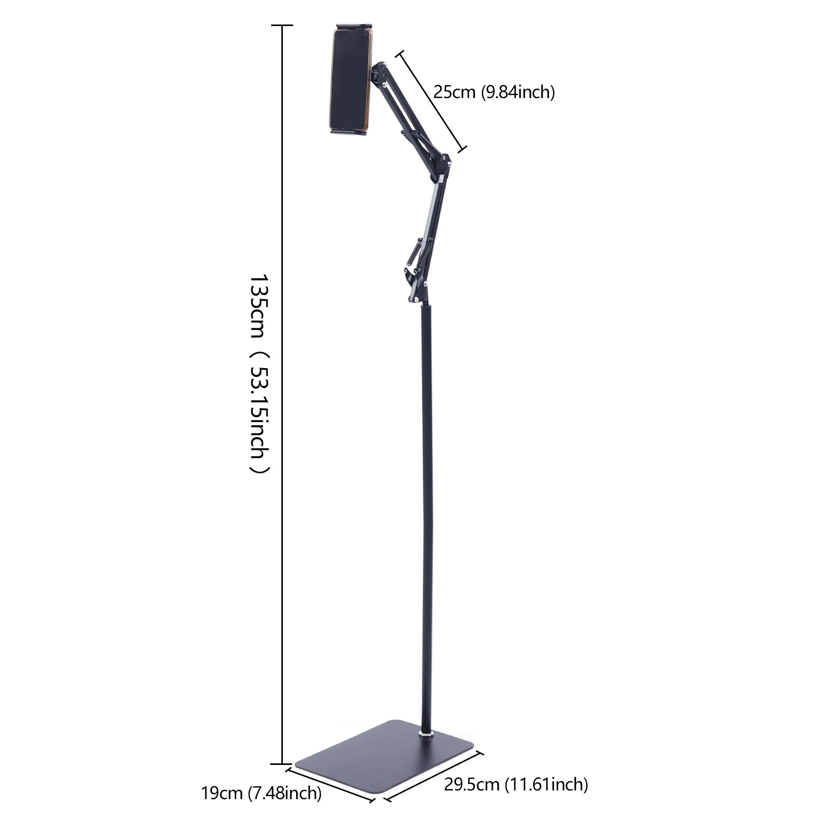 Universal Ipad Stand Floor Tablet Bracket Adjustable Flexible Rotation Phone Holder Rotating Stand Support 4.72 To 7.09i