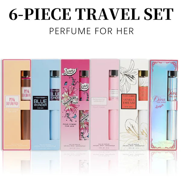 6pcs Travel Set, Women'S Eau De Parfuma Spray, Long Lasting Fragrance, 6 Different Flavor, Perfect For Holiday Gifts, Da