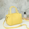 Top-grain Leather Textured Small Square Bag For Women, New Korean-style Trendy Shoulder Boston Bag With Crossbody And Ha