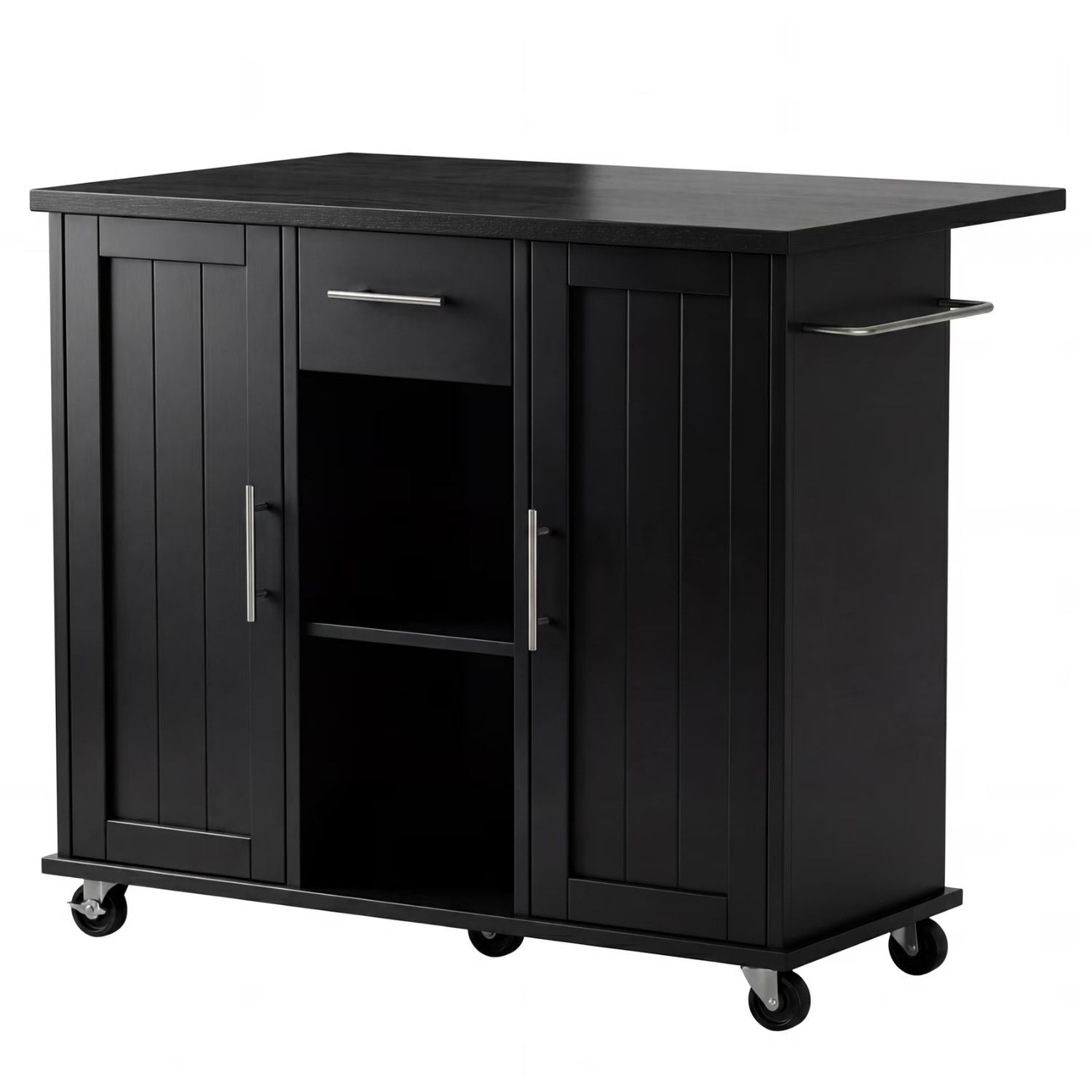 Kitchen Cart With Storage And Drop Leaf Tabletop, Rolling Island On Wheels For Extra Workspace