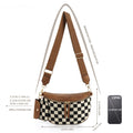 Ladies' Trendy Checkerboard Pattern Portable Bag