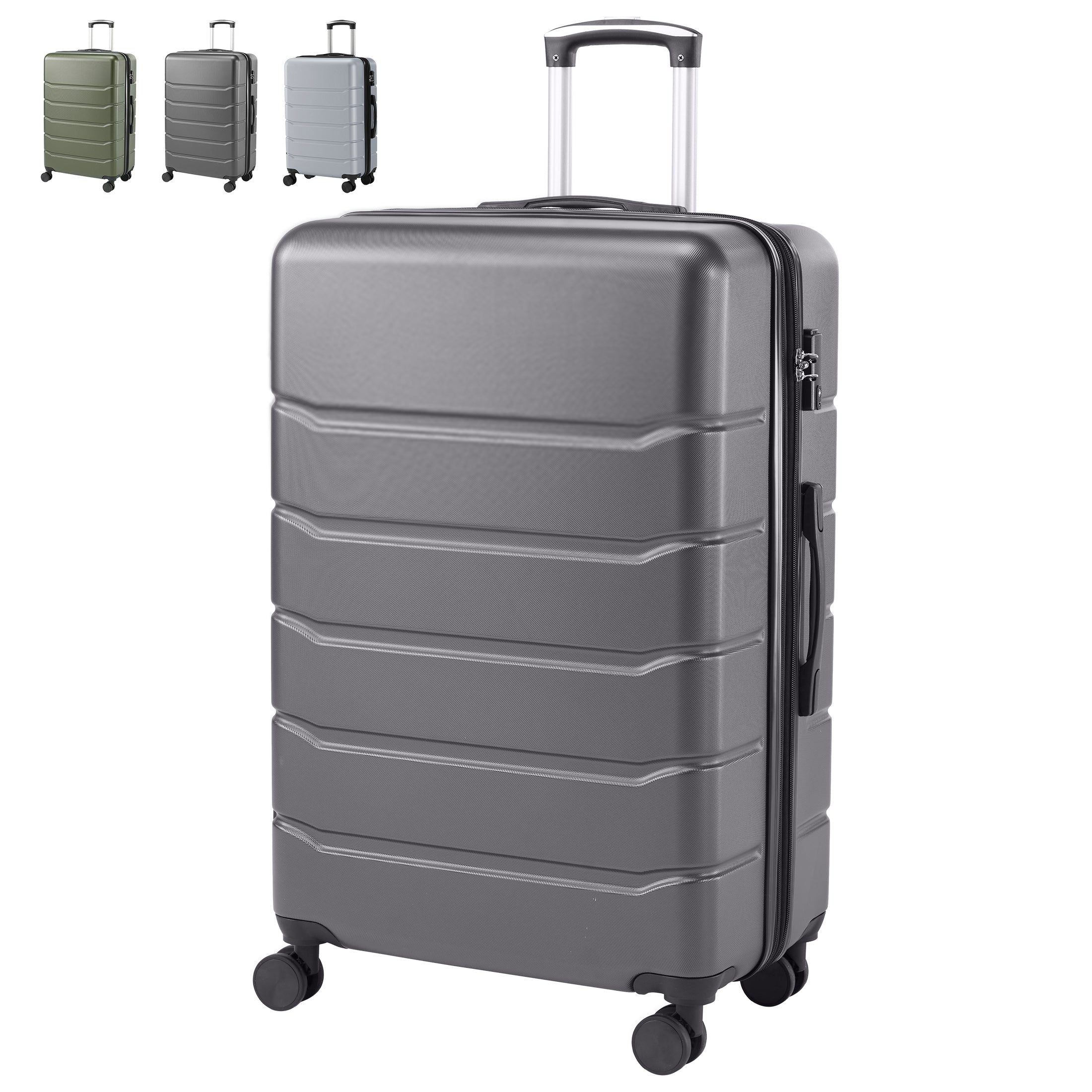 Hard Shell Carry On Suitcase, ABS Spinner Wheel Luggage, Lightweight And Expandable Rolling Travel Bag