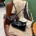 Top-grain Oil Wax Cowhide Underarm Bag 2026 New High-end Small Shoulder And Crossbody Genuine Leather Dumpling Bag