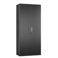 Metal Garage Storage Cabinet, Lockable Steel Storage Cabinet With 4 Adjustable Shelves For Garage, Office, Home, Assembly Required, Black