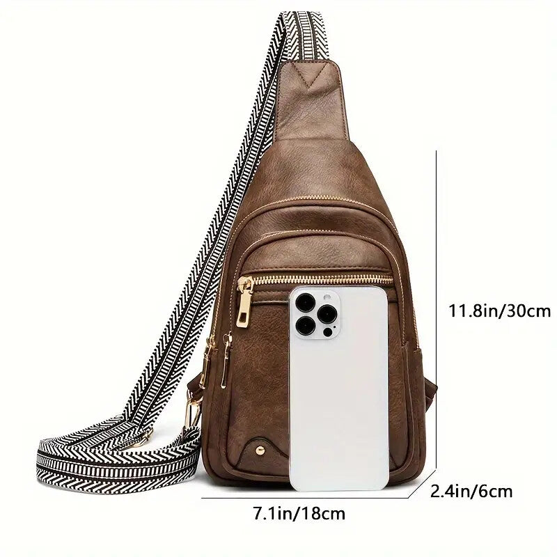 Sling Bag Crossbody Bags For Women, Fanny Packs For Women Chest Bag For Work Shopping Pack Crossbody Purse , Brown, Smal