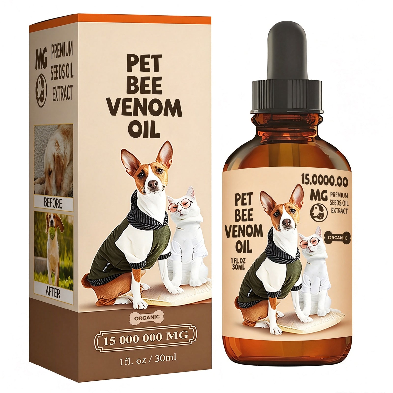 Pet Bee Joint Oil For Dogs & Cats, Joint Support Supplement Oil Relief Joint Discomfort, Improve Mobility & Repair Joint
