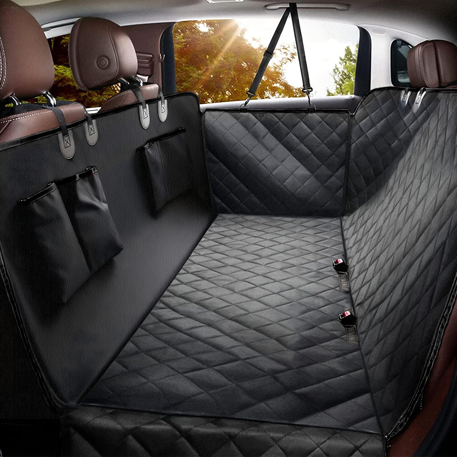 Dog Car Seat Cover For Back Seat, Waterproof Scratch Proof Nonslip Seat Cover,Duty Scratch Soft Dog Hammock For Car For