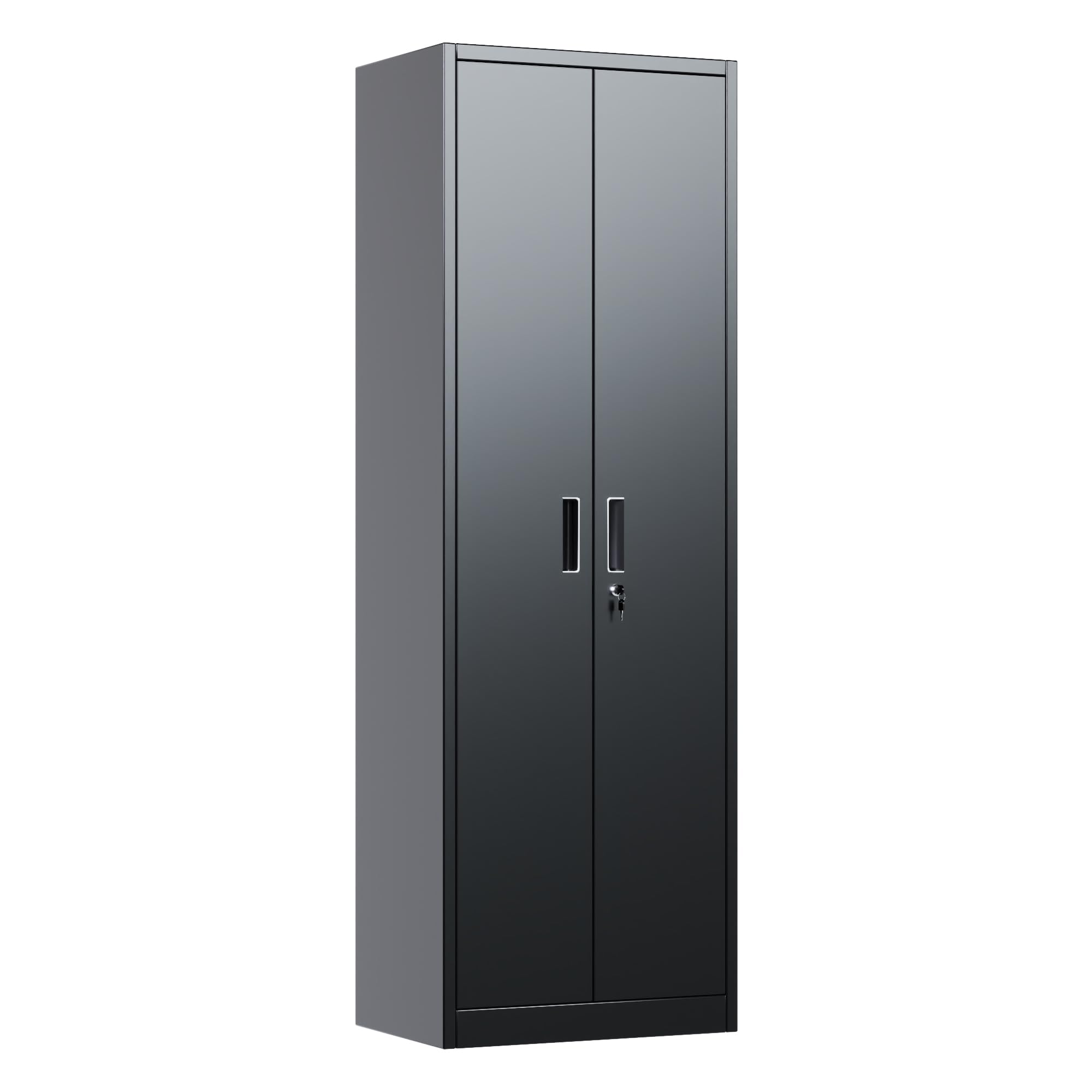 Narrow Metal Garage Storage Cabinet, Lockable Narrow Steel Storage Cabinet With 4 Adjustable Shelves For Garage, Office, Home, Assembly Requ