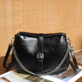 Cross-border Top-layer Genuine Leather Saddle Bag, Versatile And High-end Feeling, Women's Fashion Simple Shoulder Chain