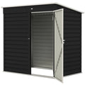 6' X 4' Outdoor Garden Shed, Metal Storage Shed With Lockable Door And Gloves For Backyard Garden Patio, Dark Gray